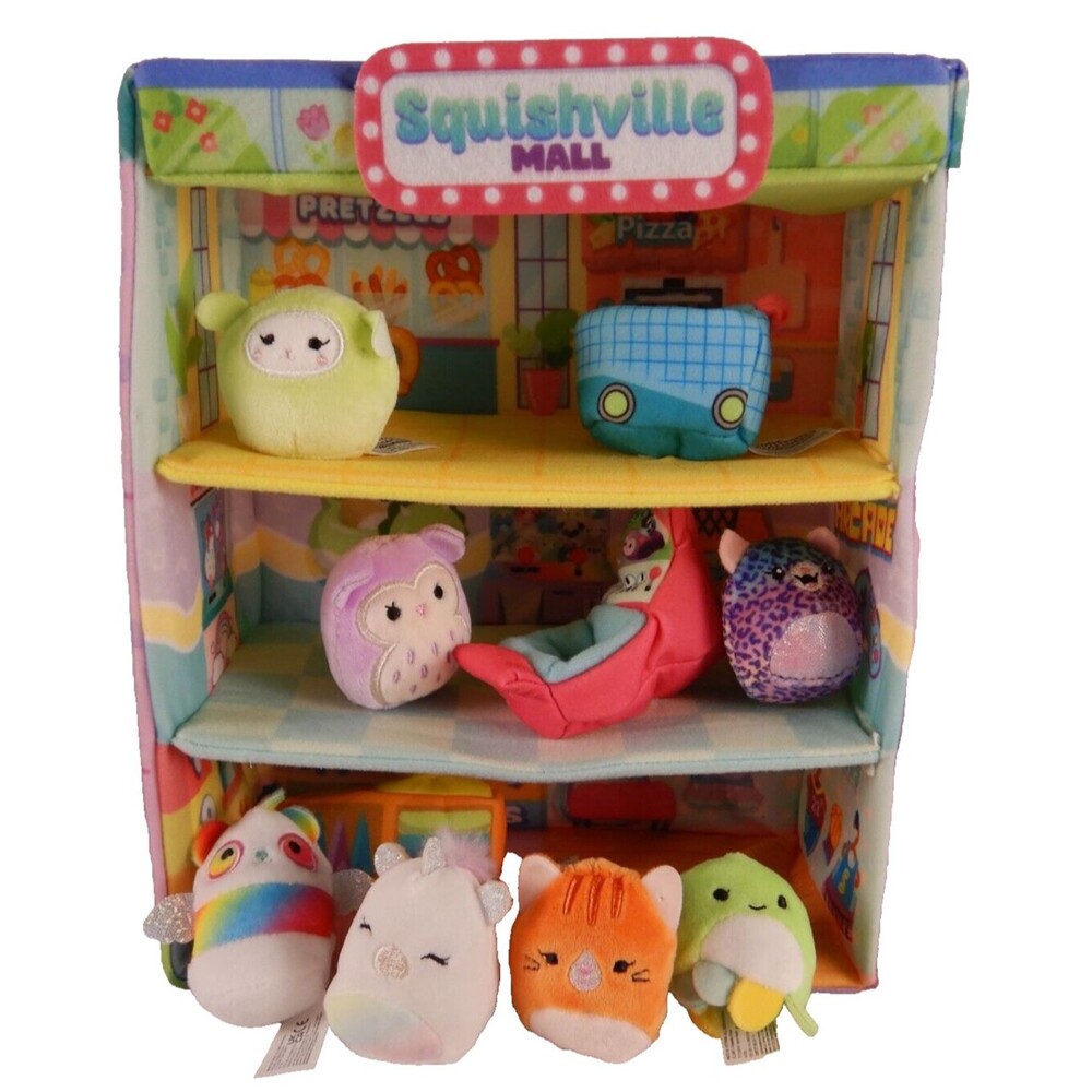 Squishmallow Squishville Mall with 10 Pieces Figures EUC